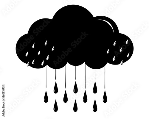 rain cloud icon silhouette vector illustration