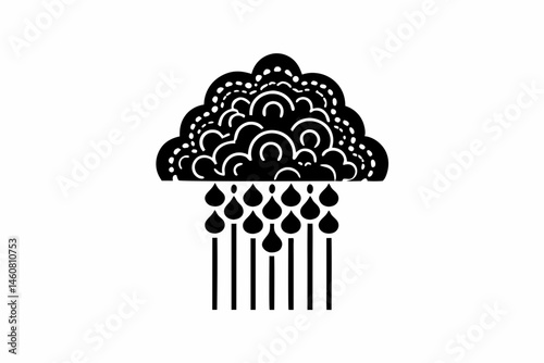 rain cloud icon silhouette vector illustration