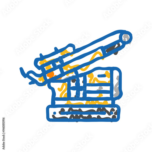 pile driver civil engineer icon doodle illustration