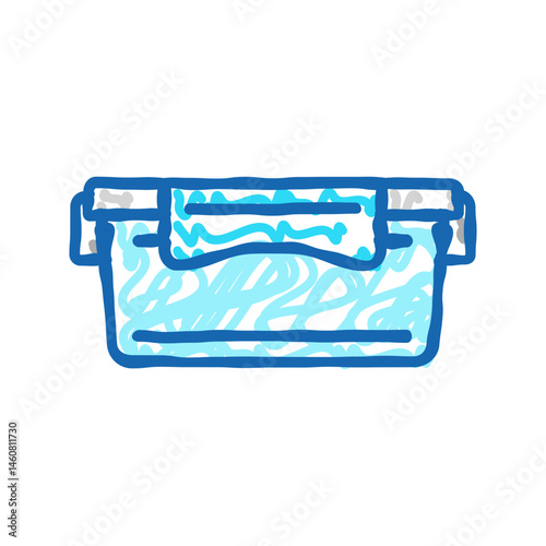lunch box plastic container icon doodle illustration