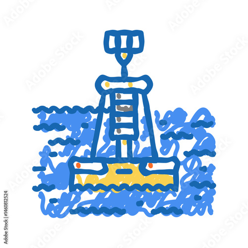 marine environmental monitoring icon doodle illustration
