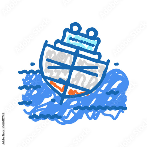 ship stability marine icon doodle illustration