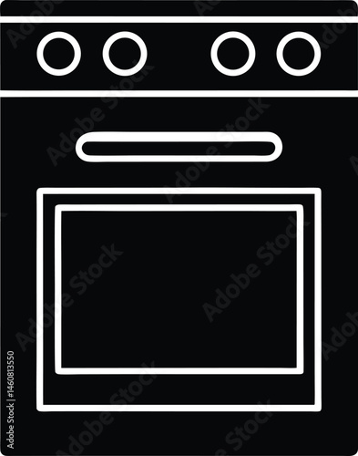 oven stove combo icon vector illustration
