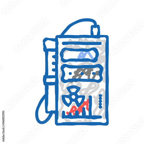 geiger counter nuclear energy icon doodle illustration