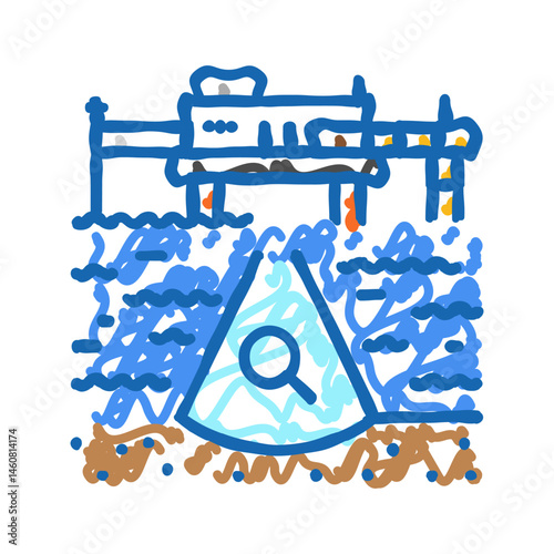 oil and gas exploration petroleum engineer icon doodle illustration