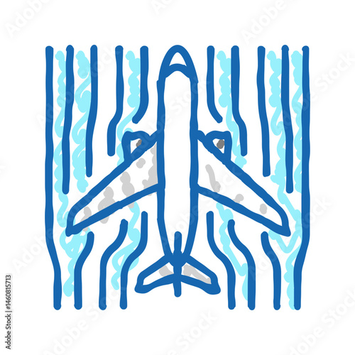 aerodynamics aeronautical engineer icon doodle illustration