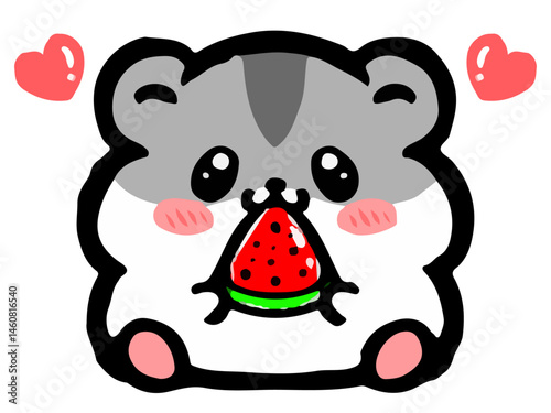 ゆるくてかわいいジャンガリアンハムスターのイラスト素材2