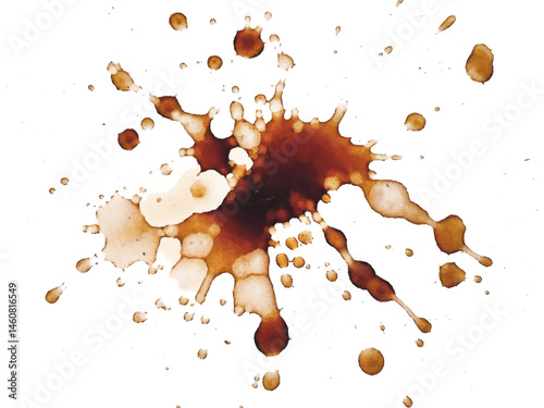 coffee stain splash isolated on white background