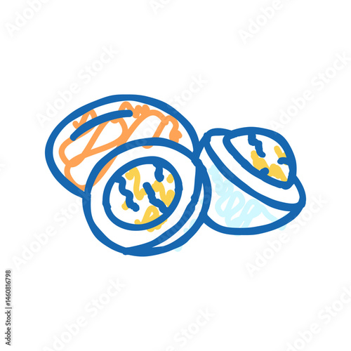healthy egg chicken farm food icon doodle illustration