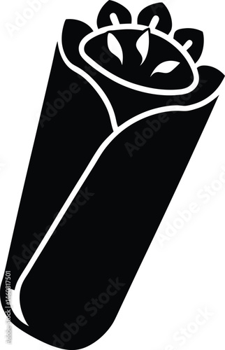 shawarma wrap icon vector illustration