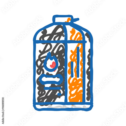 stove fuel mountaineering adventure icon doodle illustration
