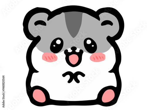 ゆるくてかわいいジャンガリアンハムスターのイラスト素材