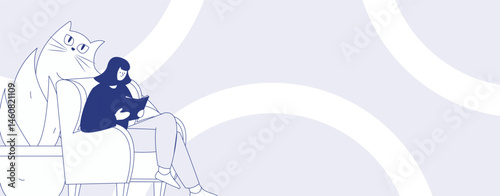 Character reading quietly vector concept operation hand drawn illustration
