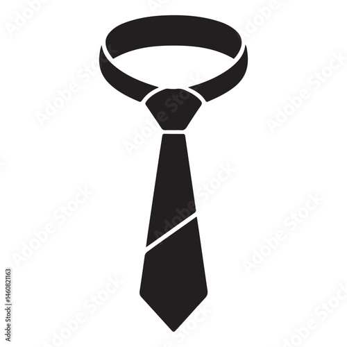 Necktie Icon vector Vector Black silhouettes. with white background