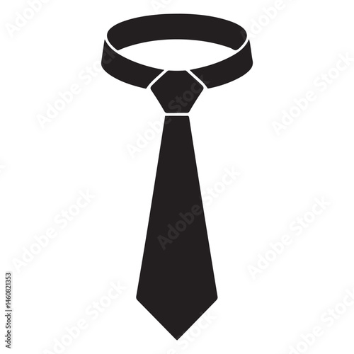 Necktie Icon vector Vector Black silhouettes. with white background