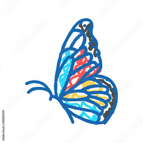 butterfly tattoo art vintage icon doodle illustration