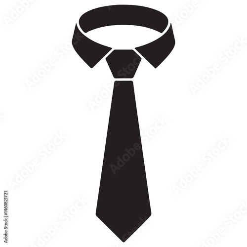 Necktie Icon vector Vector Black silhouettes. with white background