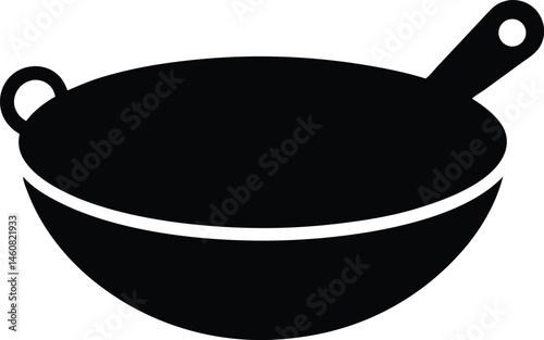 Wok with Handles Icon Vector Illustration