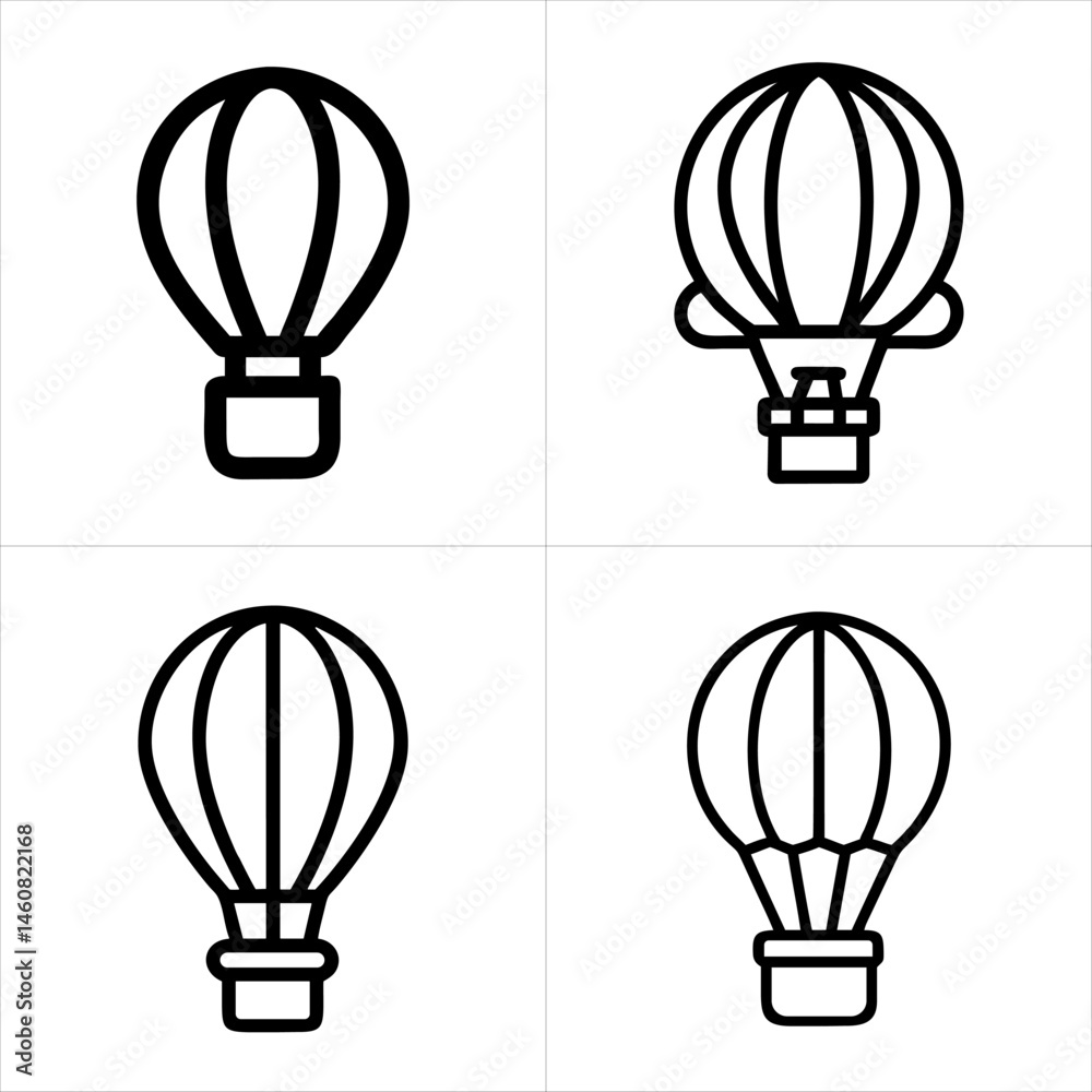 Naklejka premium air balloon icon set 