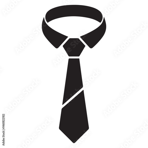 Necktie Icon vector Vector Black silhouettes. with white background