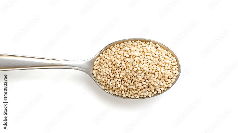 spoon with sesame seeds spoon with sesame seeds