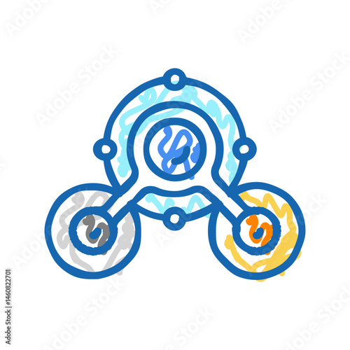 chemical bonds engineer icon doodle illustration