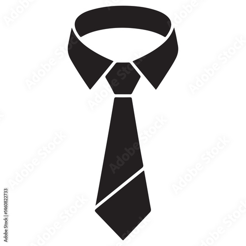Necktie Icon vector Vector Black silhouettes. with white background