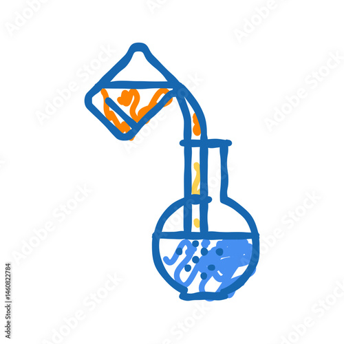 mixing substances engineer icon doodle illustration