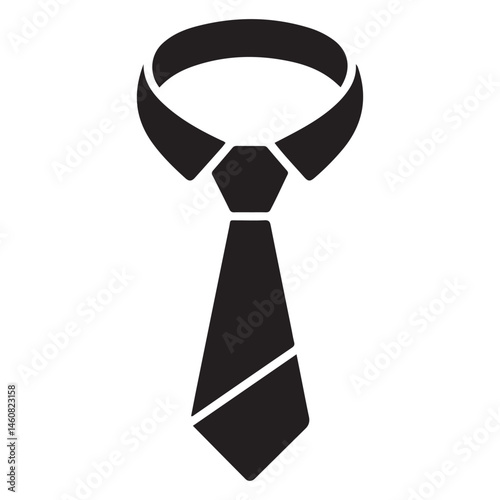 Necktie Icon vector Vector Black silhouettes. with white background