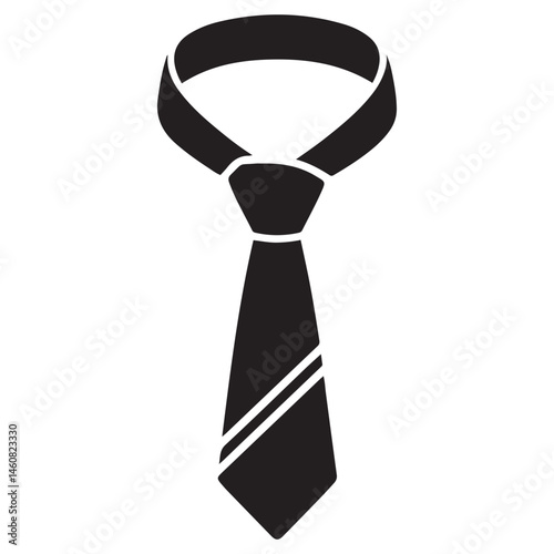 Necktie Icon vector Vector Black silhouettes. with white background