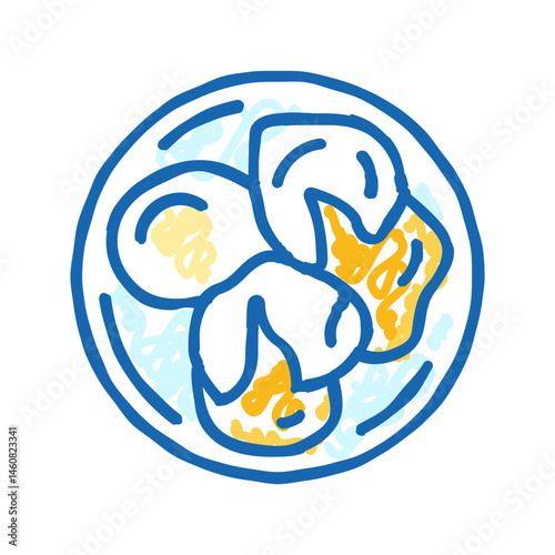 poached egg icon doodle illustration