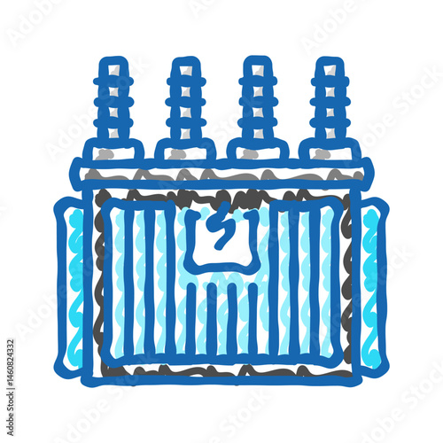 electrical substation electrical engineer icon doodle illustration