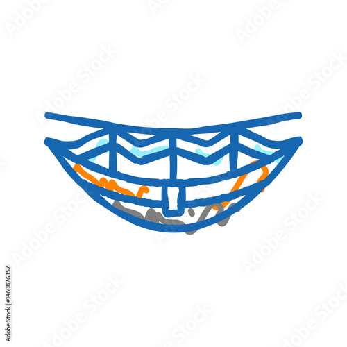 camping hammock glamping icon doodle illustration