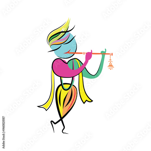 krishan janmashami wishing  vector design
