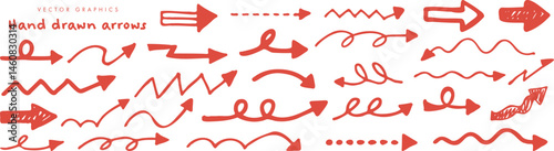 手描き風矢印セット素材