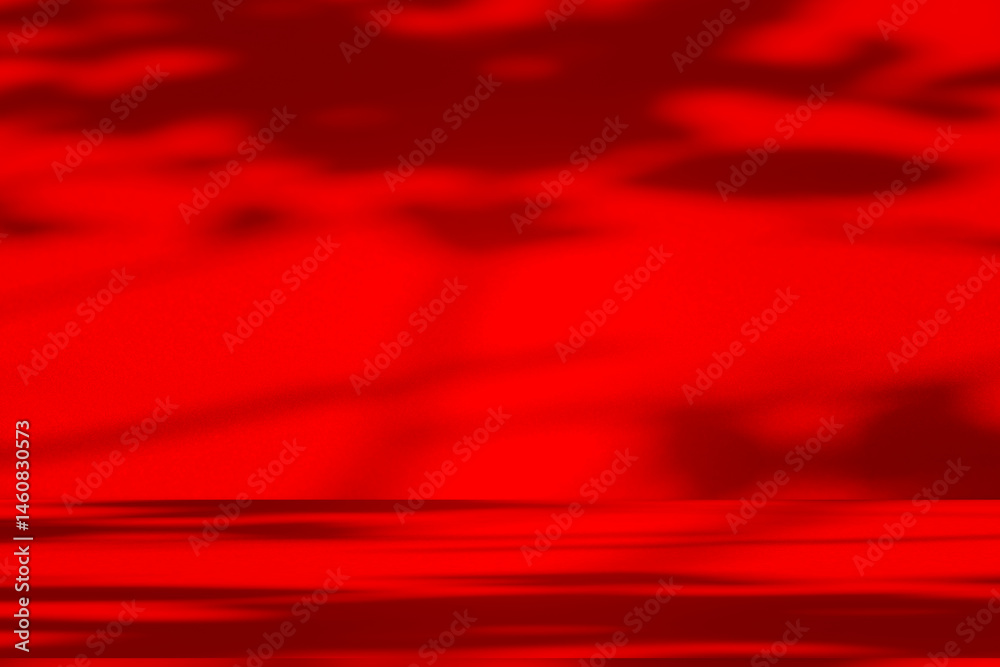 Wall interior background, studio and backdrops show products.with shadow from window color Red background for text insertion and presentation product