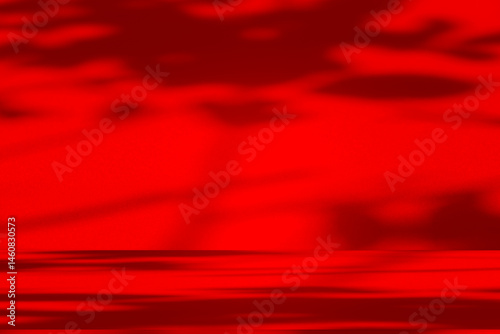 Obraz na płótnie Wall interior background, studio and backdrops show products.with shadow from window color Red background for text insertion and presentation product w salonie