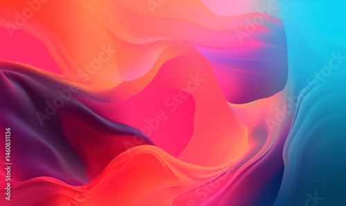 Abstract Colorful Waves with Smooth Flowing Patterns in Bright Hues