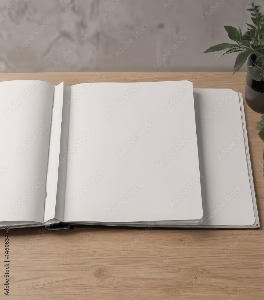 Blank vertical photo album mockup, customizable pages and cover , spine, minimalist Blank vertical photo album mockup, customizable pages and cover , spine, minimalist