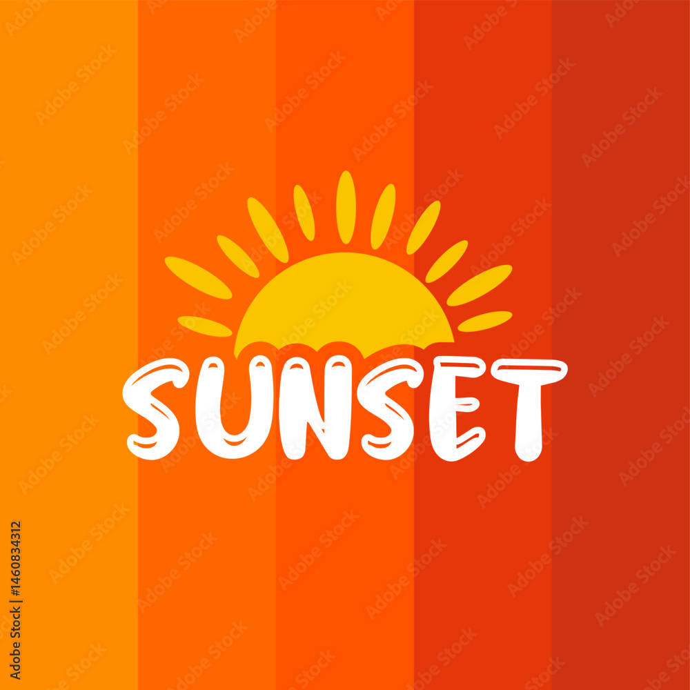 Sunset text with sunset palet...