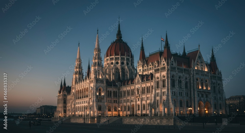 Naklejka premium Majestic European Parliament at Dawn