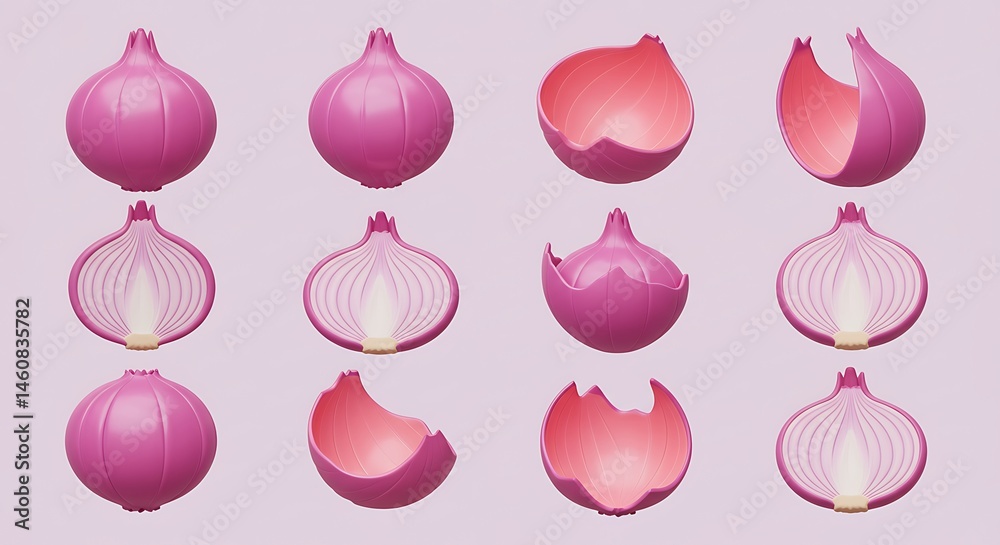 Crimson Layers: A 3D Onion Study AI Generated Crimson Layers: A 3D Onion Study AI Generated