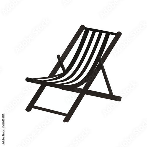 Beach chair icon of silhouette vector illustration