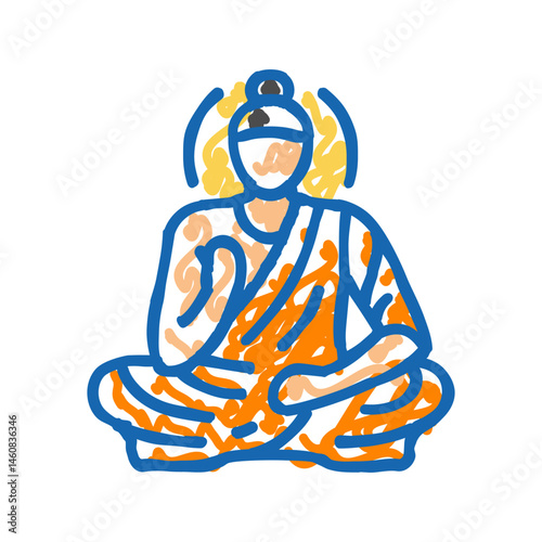 buddha siddhartha gautama icon doodle illustration
