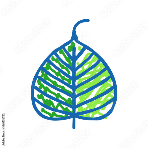bodhi leaf buddhism icon doodle illustration