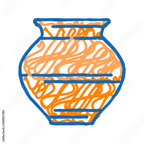 kalash water pot hinduism icon doodle illustration