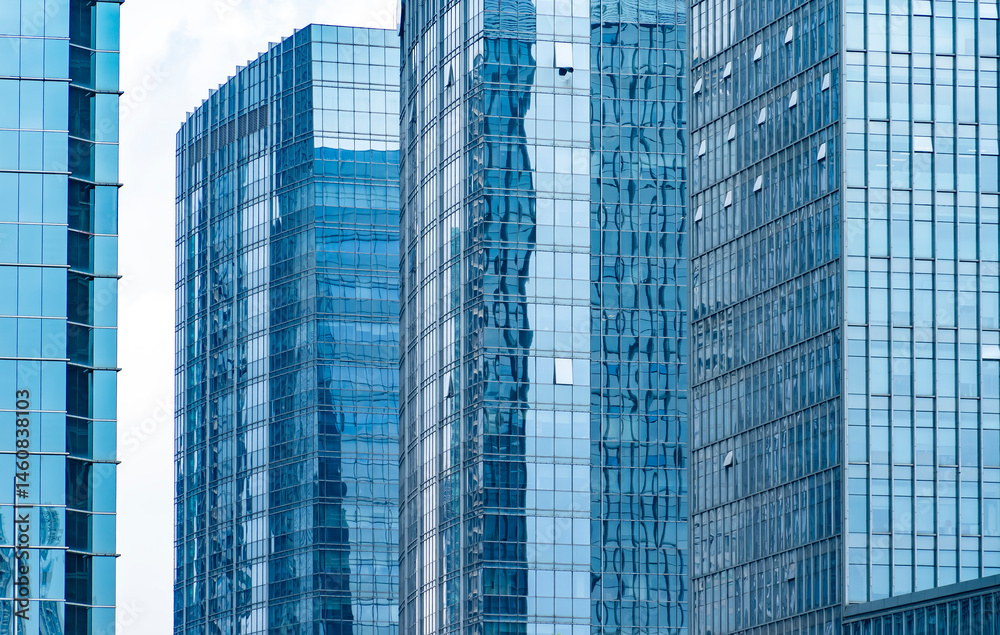Fototapeta premium Architecture details Modern Building Glass facade Business background
