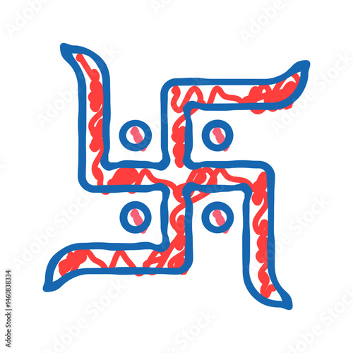 swastika hinduism icon doodle illustration