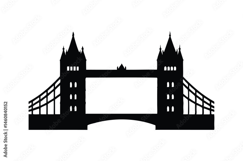 Obraz premium Tower Bridge landmark in London icon silhouette