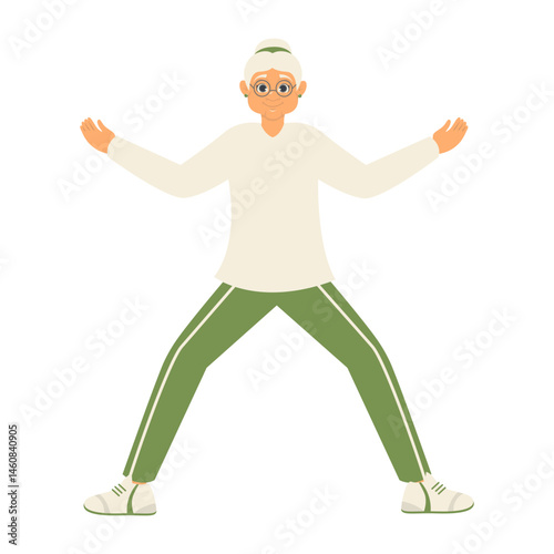 Illustration of Old People Activities. Vector Character in Flat Cartoon Design.